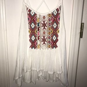 Urban Outfitters embroidered white tank